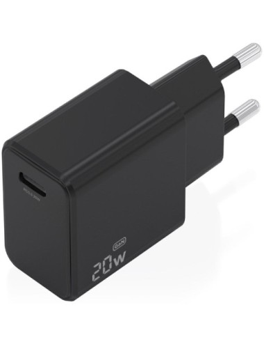 Cargador de Pared GaN Aisens A110-1024/ 1xUSB Tipo-C/ 20W/ Negro