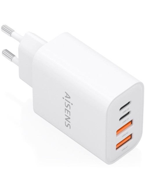 Cargador de Pared GaN Aisens A110-1027/ 2xUSB Tipo-C/ 2xUSB/ 32W/ Blanco