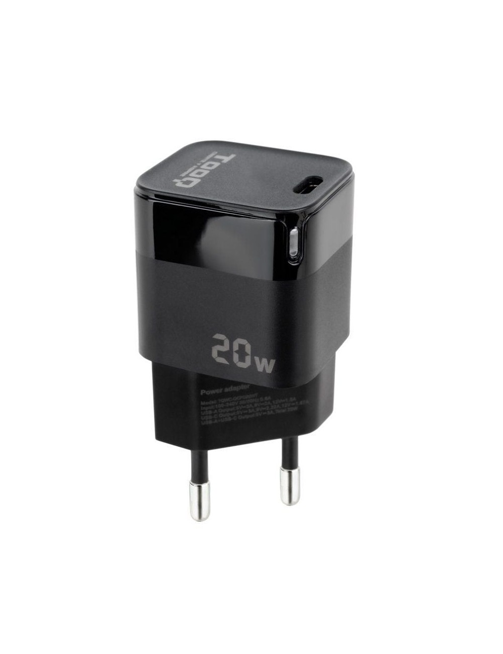Cargador de Pared TooQ TQWC-PD20/ 1xUSB Tipo-C/ 20W