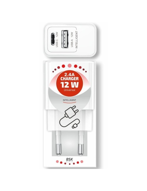 Cargador de Pared Tech One Tech TEC2904/ 1xUSB/ 2.4A/ Blanco