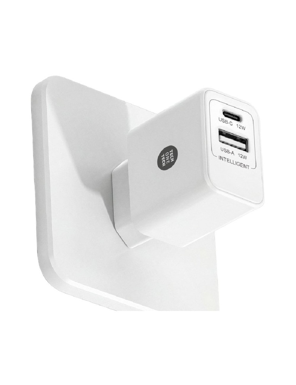 Cargador de Pared Tech One Tech TEC2904/ 1xUSB/ 2.4A/ Blanco