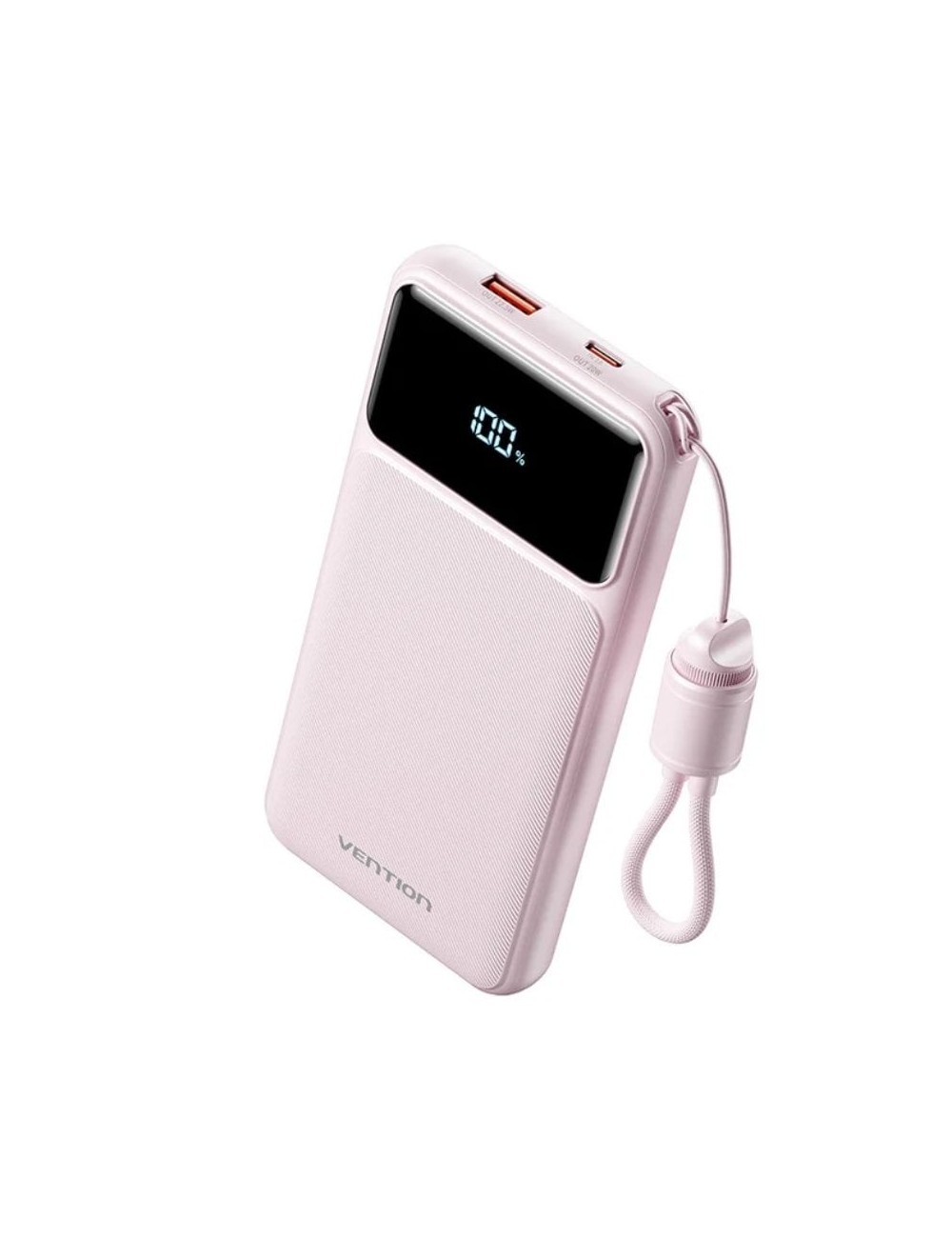 Powerbank 10000mAh Vention XGYP0-39-TY/ 22.5W/ Rosa/ Incluye Cable USB Tipo-C