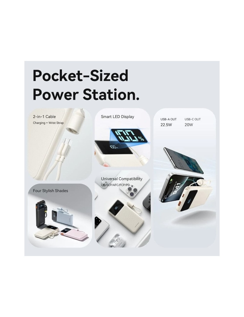 Powerbank 10000mAh Vention XGYP0-39-TY/ 22.5W/ Rosa/ Incluye Cable USB Tipo-C