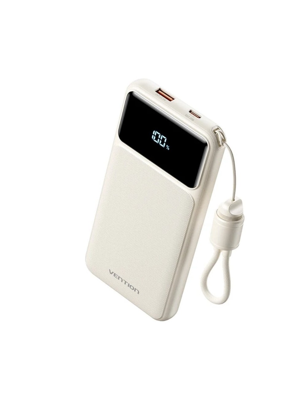 Powerbank 10000mAh Vention XGYW0-39-TY/ 22.5W/ Blanca/ Incluye Cable USB Tipo-C