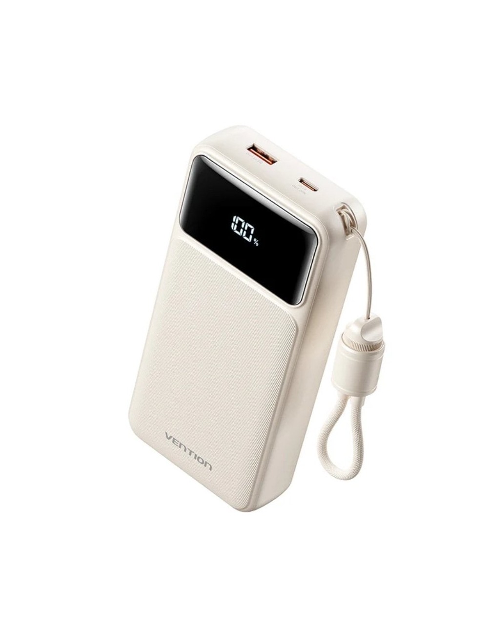 Powerbank 20000mAh Vention XGYW0-40-TY/ 22.5W/ Blanca/ Incluye Cable USB Tipo-C