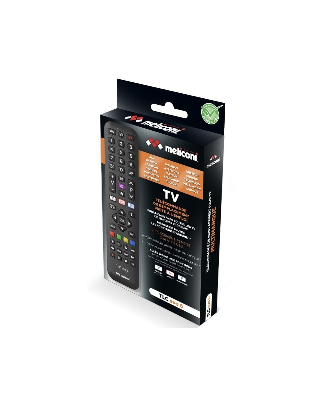 Mando Universal TLC Evo 6 pata TV/ Compatibilidad Segun Especificaicones