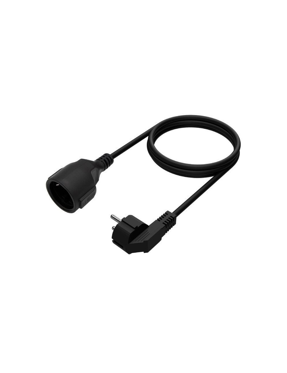 Cable Alargador de Alimentación Aisens A132-0602/ CEE7 Macho - CEE7 Hembra/ Hasta 1500W/ 5m/ Negro