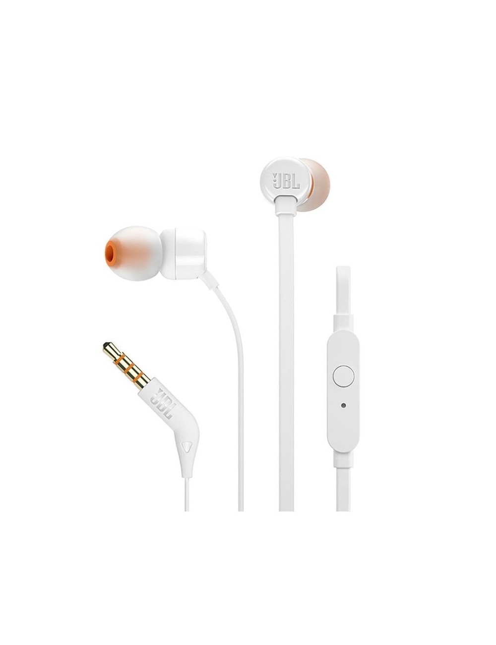 Auriculares Intrauditivos JBL Tune 110/ con Micrófono/ Jack 3.5/ Blancos