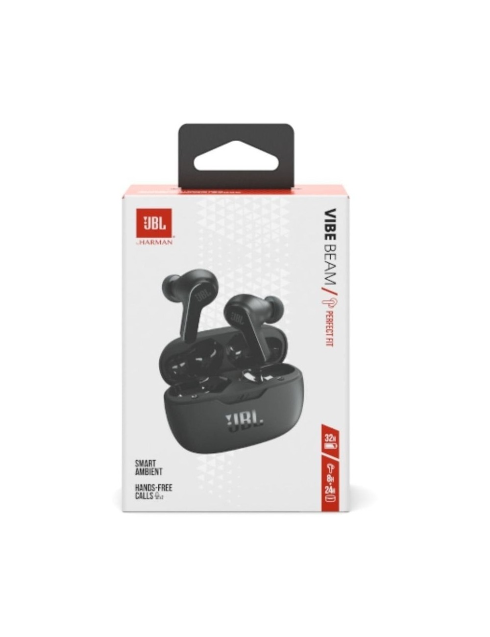 Auriculares Bluetooth JBL Vibe Beam con estuche de carga/ Autonomía 8h/ Negra