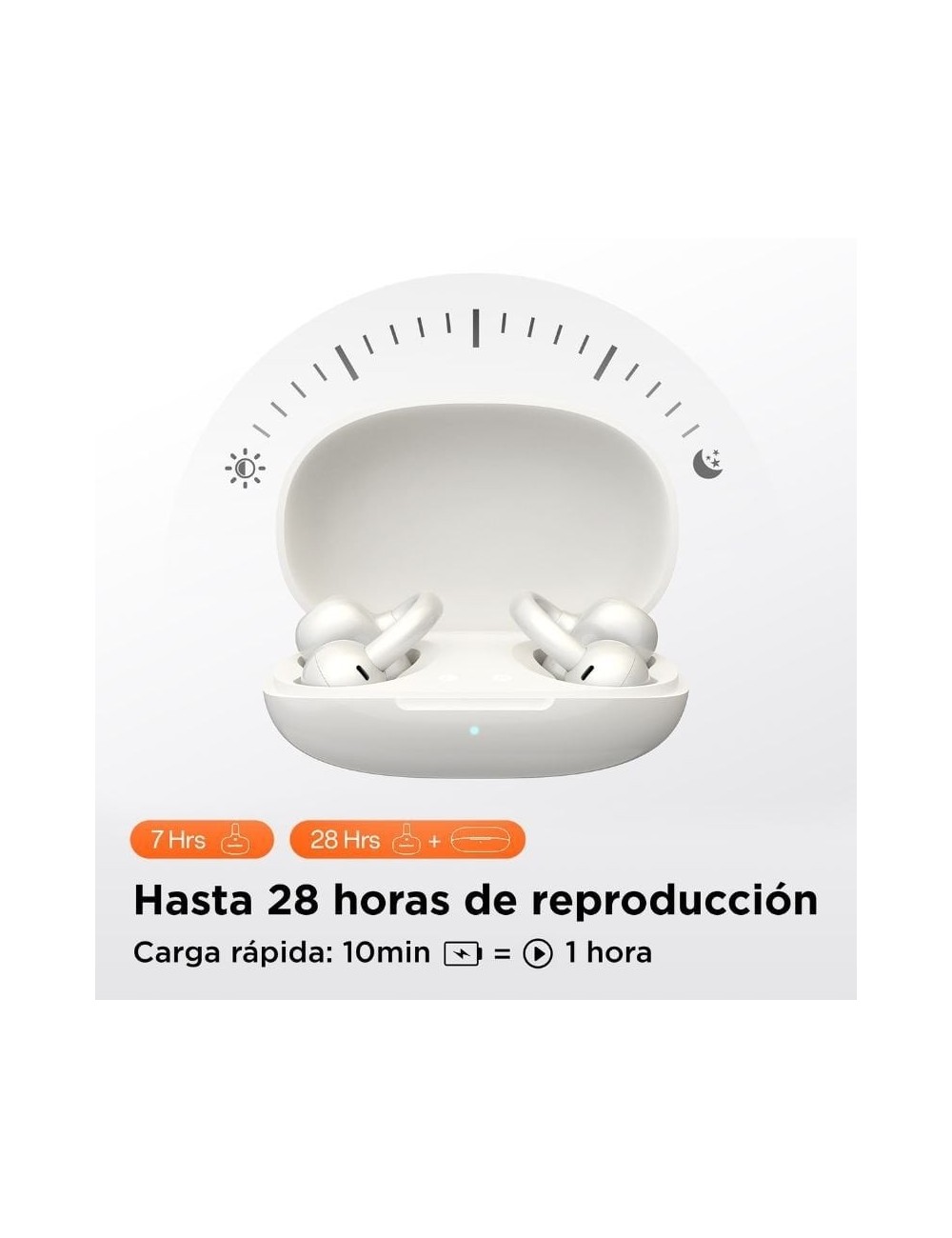Auriculares Deportivos de Conducción Aérea OpenRock E OPACE02 con estuche de carga/ Autonomía 7h/ Blancos