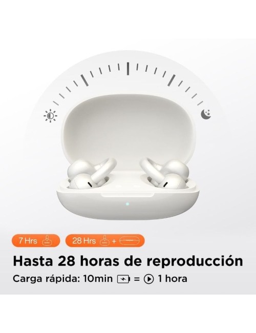 Auriculares Deportivos de Conducción Aérea OpenRock E OPACE02 con estuche de carga/ Autonomía 7h/ Blancos