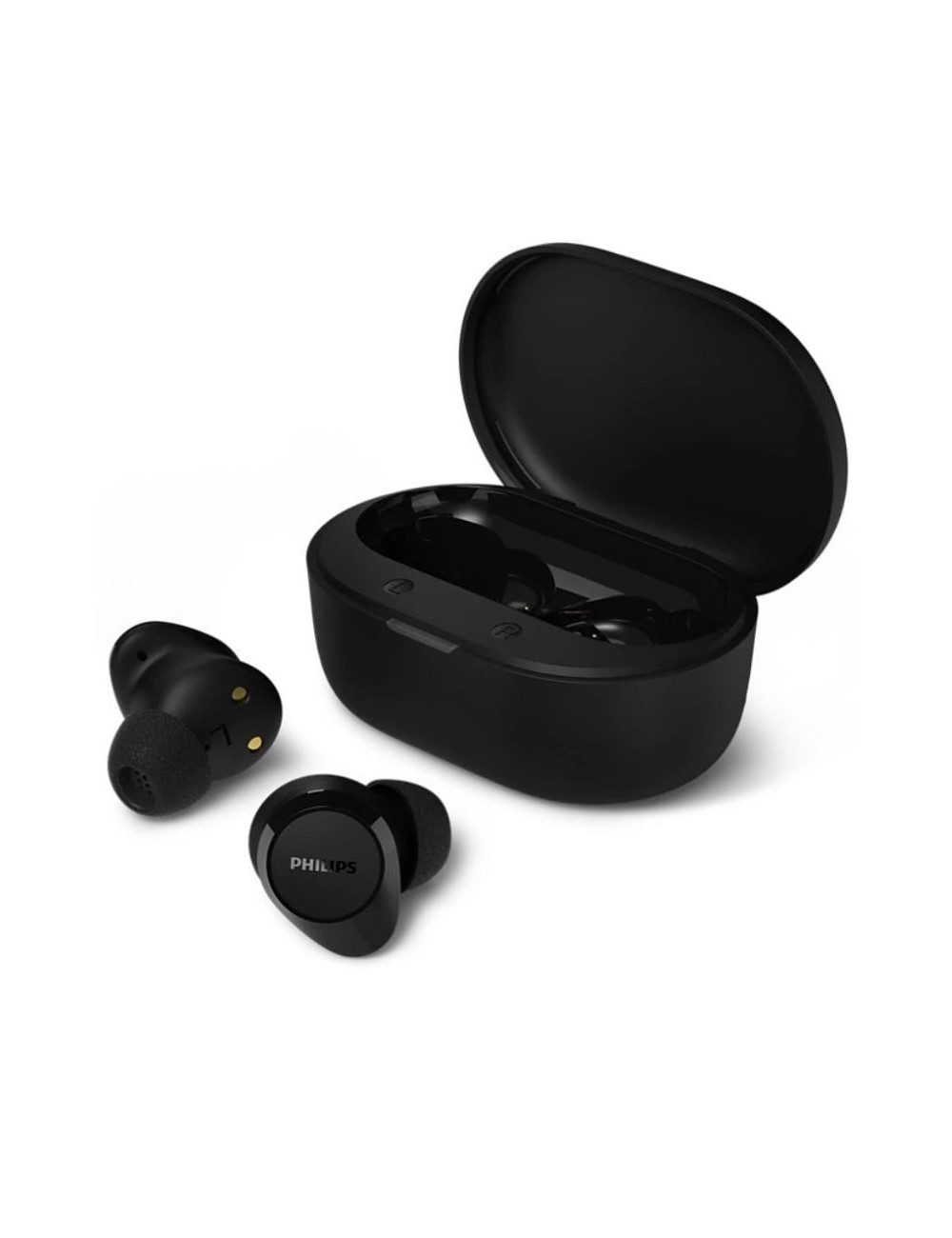 Auriculares Bluetooth Philips TAT1300BK con estuche de carga/ Autonomía 6h/ Negros