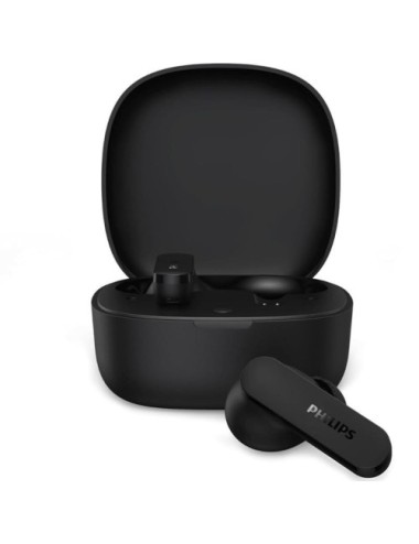 Auriculares Bluetooth Philips TAT2100BK con estuche de carga/ Autonomía 8h/ Negros