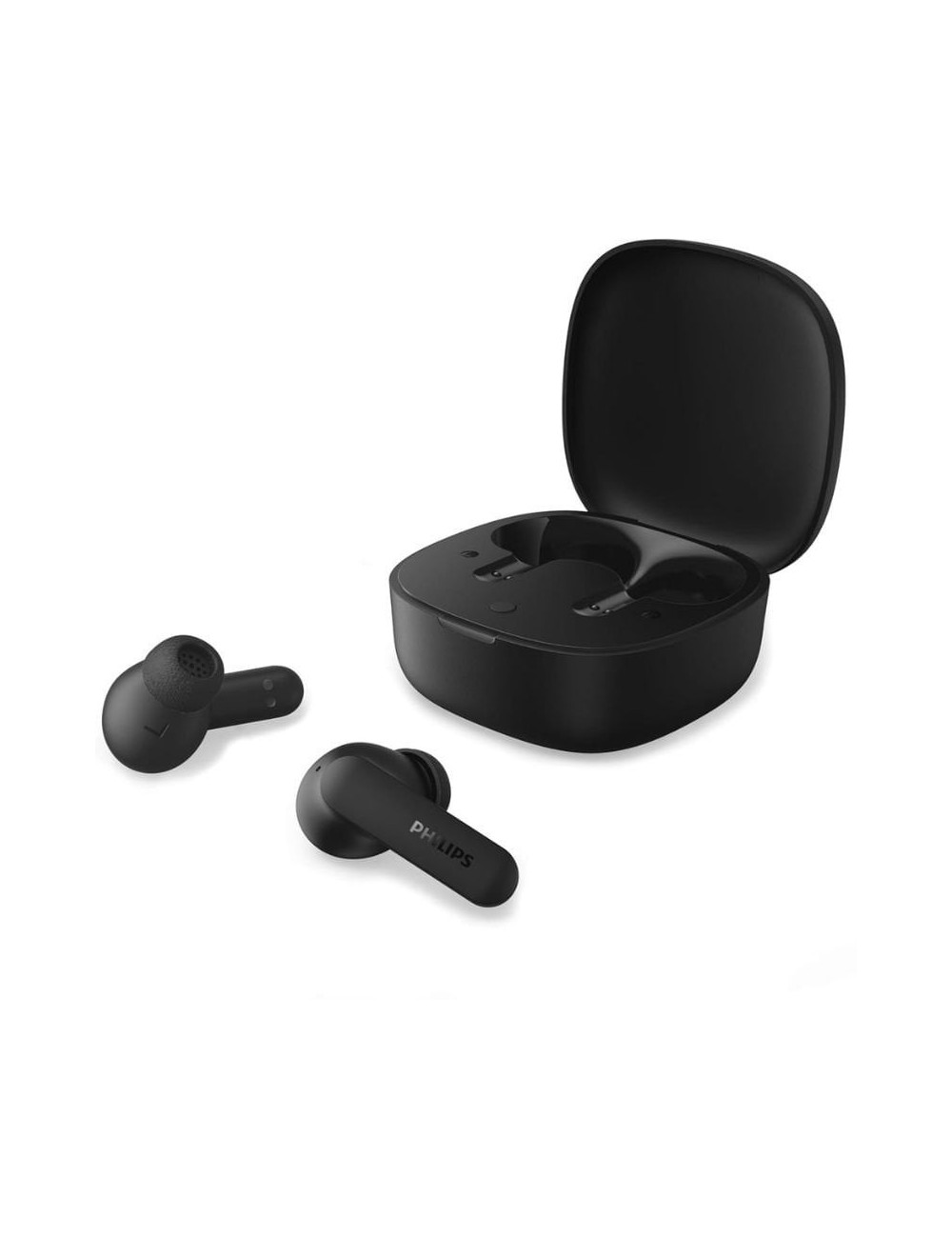 Auriculares Bluetooth Philips TAT2100BK con estuche de carga/ Autonomía 8h/ Negros