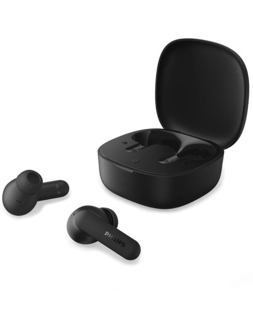 Auriculares Bluetooth Philips TAT2100BK con estuche de carga/ Autonomía 8h/ Negros