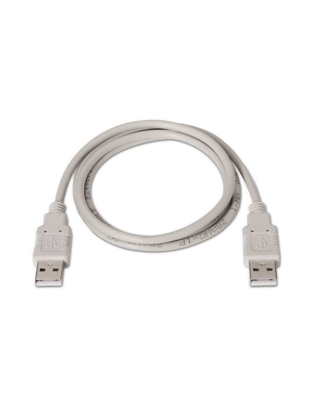 Cable USB 2.0  Aisens A101-0021/ USB Macho - USB Macho/ 1m/ Beige
