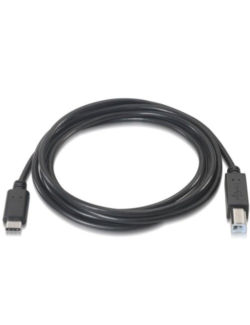 Cable USB 2.0 Impresora Aisens A107-0053/ USB Tipo-C Macho - USB Tipo-B Macho/ 480Mbps/ 1m/ Negro