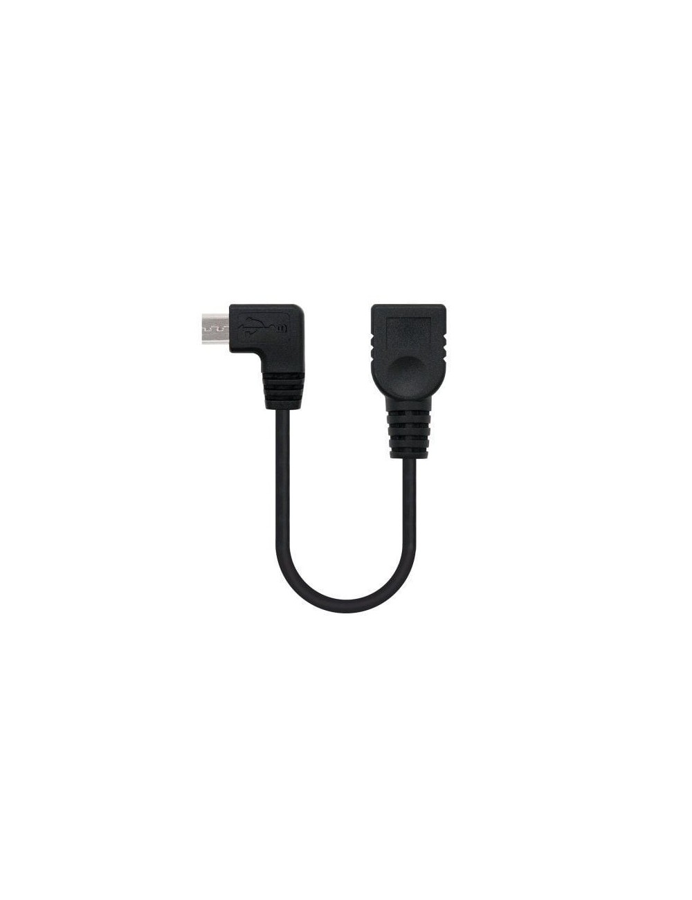 Cable USB 2.0 Nanocable 10.01.3600/ MicroUSB Macho - USB Hembra/ 15cm/ Negro