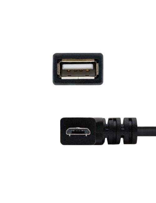 Cable USB 2.0 Nanocable 10.01.3600/ MicroUSB Macho - USB Hembra/ 15cm/ Negro