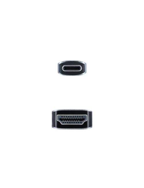 Cable Conversor Nanocable 10.15.5103/ USB Tipo-C Macho - HDMI Macho/ 3m/ Negro