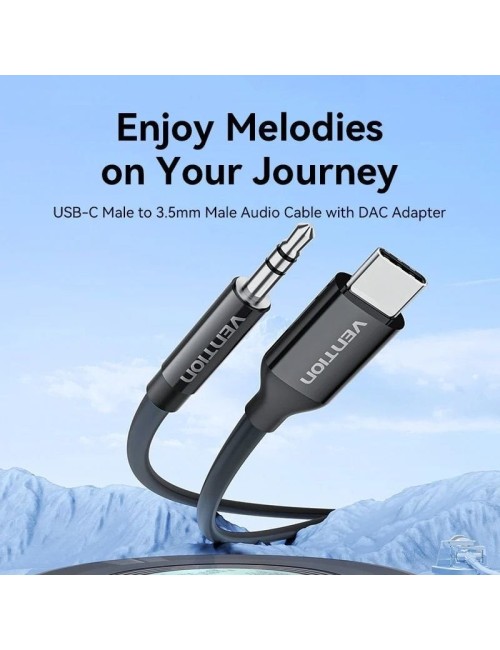 Cable Conversor Audio Vention BIFBF/ USB Tipo-C Macho - Jack 3.5 Macho/ 1m/ Gris