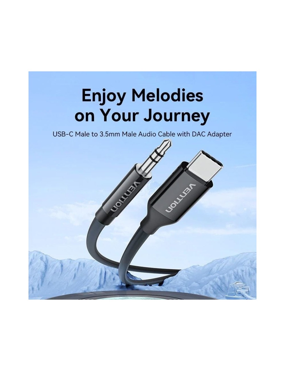 Cable Conversor Audio Vention BIFBG/ USB Tipo-C Macho - Jack 3.5 Macho/ 1.5m/ Gris