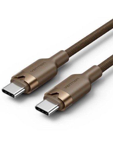 Cable USB 2.0 Tipo-C 3A Vention TRDJF/ USB Tipo-C Macho - USB Tipo-C Macho/ Hasta 60W/ 480Mbps/ 1m/ Oro Desierto