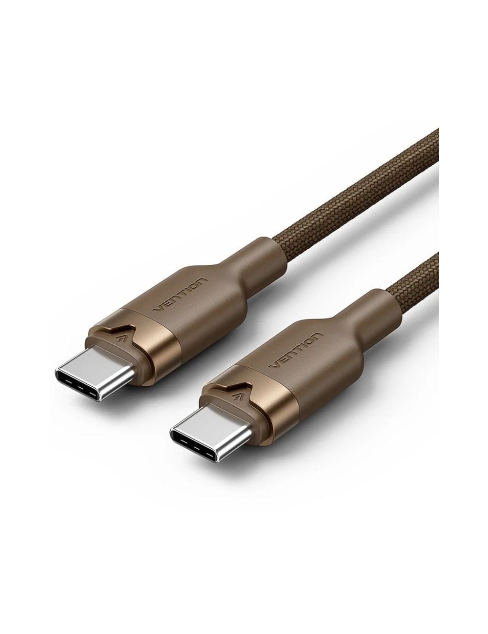 Cable USB 2.0 Tipo-C 3A Vention TRDJF/ USB Tipo-C Macho - USB Tipo-C Macho/ Hasta 60W/ 480Mbps/ 1m/ Oro Desierto