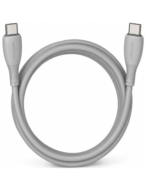 Cable USB 2.0 Tipo-C Vention TRVHF/ USB Tipo-C Macho - USB Tipo-C Macho/ Hasta 60W/ 480Mbps/ 1m/ Gris