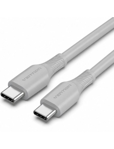 Cable USB 2.0 Tipo-C Vention TRVHF/ USB Tipo-C Macho - USB Tipo-C Macho/ Hasta 60W/ 480Mbps/ 1m/ Gris