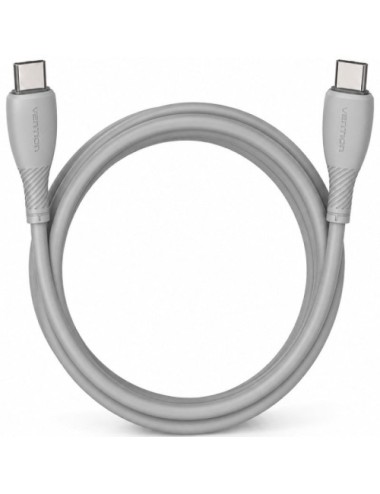 Cable USB 2.0 Tipo-C Vention TRVHH/ USB Tipo-C Macho - USB Tipo-C Macho/ Hasta 60W/ 480Mbps/ 2m/ Gris