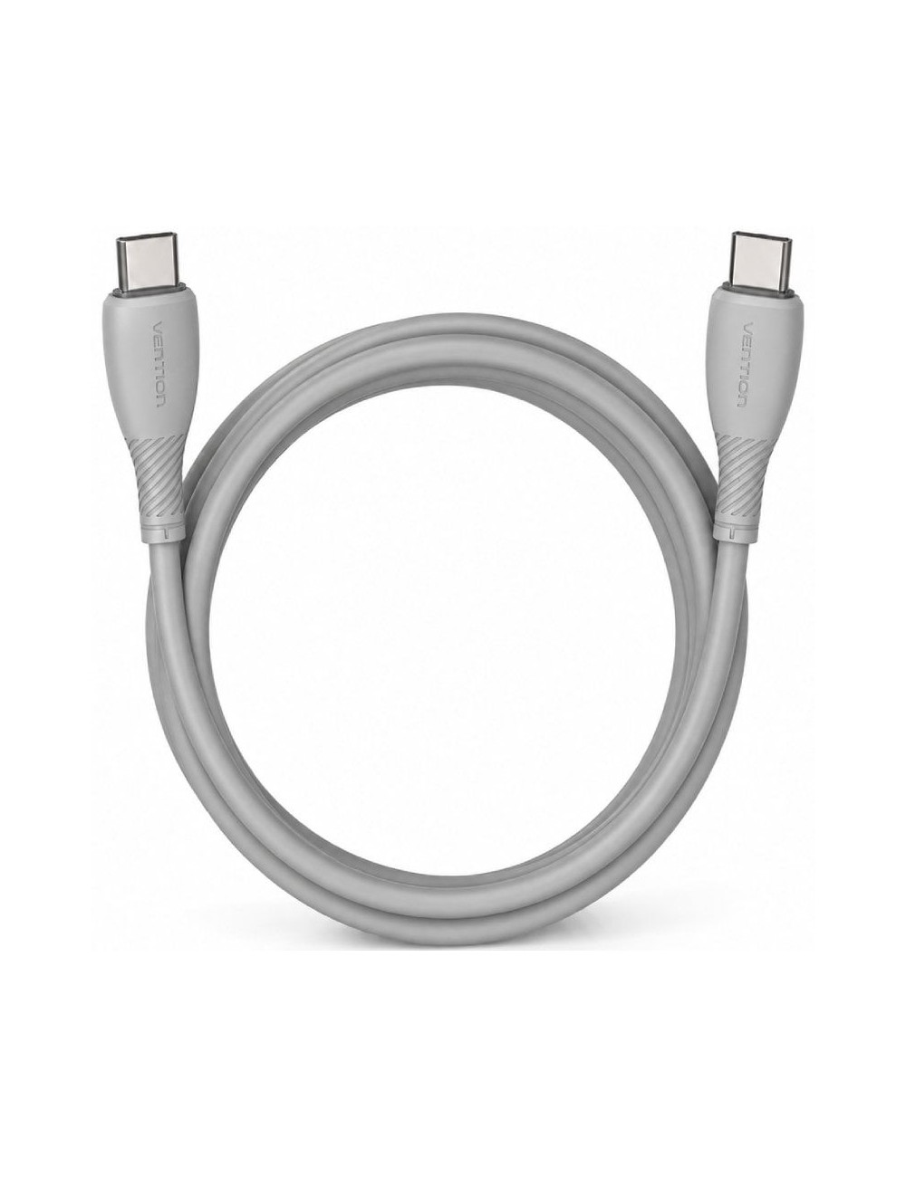 Cable USB 2.0 Tipo-C Vention TRVHH/ USB Tipo-C Macho - USB Tipo-C Macho/ Hasta 60W/ 480Mbps/ 2m/ Gris