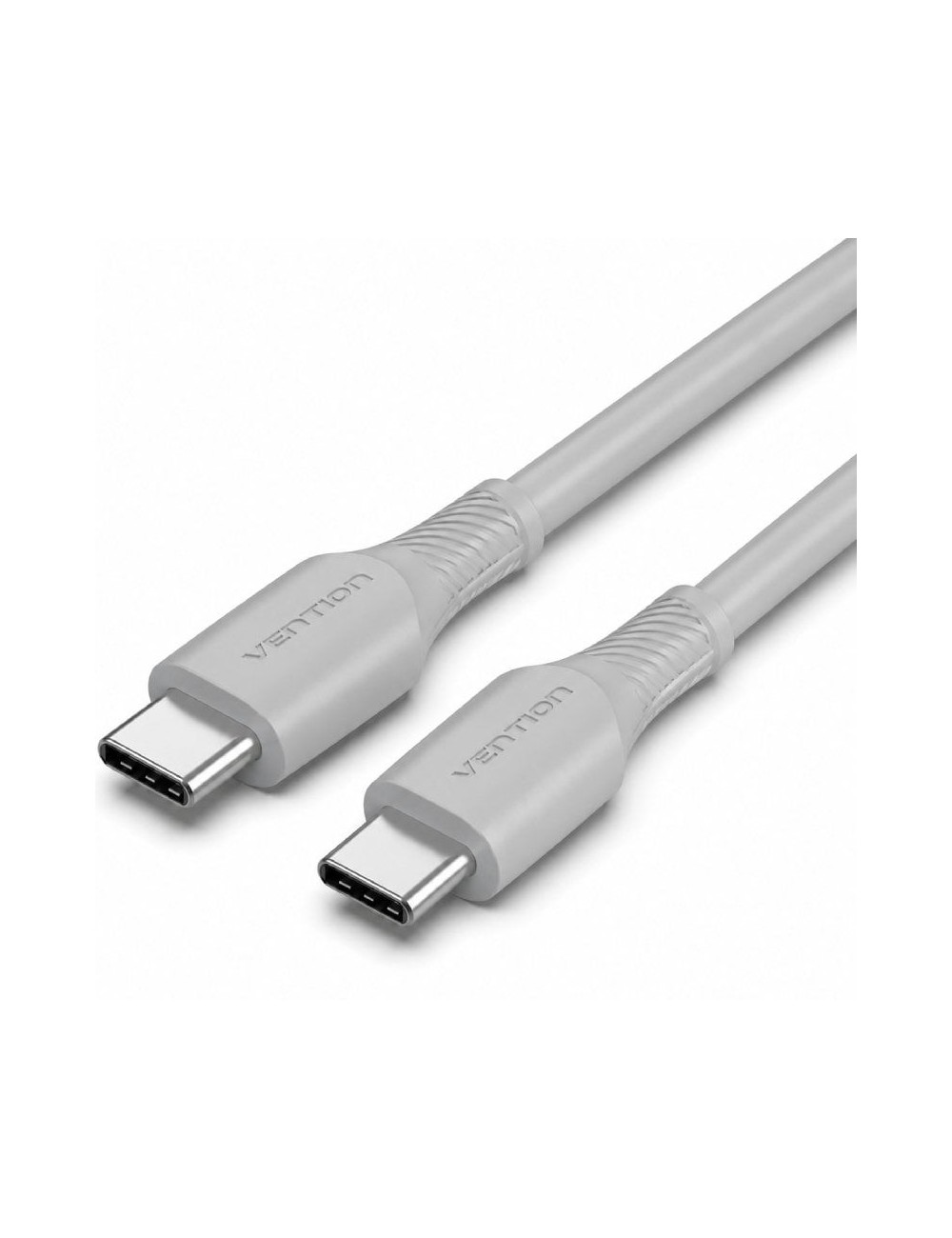 Cable USB 2.0 Tipo-C Vention TRVHH/ USB Tipo-C Macho - USB Tipo-C Macho/ Hasta 60W/ 480Mbps/ 2m/ Gris