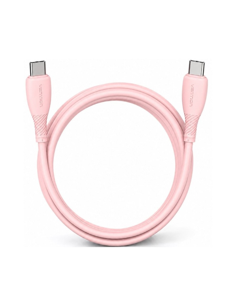 Cable USB 2.0 Tipo-C Vention TRVPF/ USB Tipo-C Macho - USB Tipo-C Macho/ Hasta 60W/ 480Mbps/ 1m/ Rosa