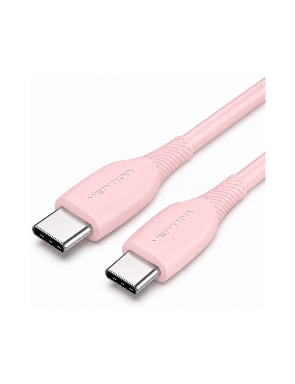 Cable USB 2.0 Tipo-C Vention TRVPF/ USB Tipo-C Macho - USB Tipo-C Macho/ Hasta 60W/ 480Mbps/ 1m/ Rosa