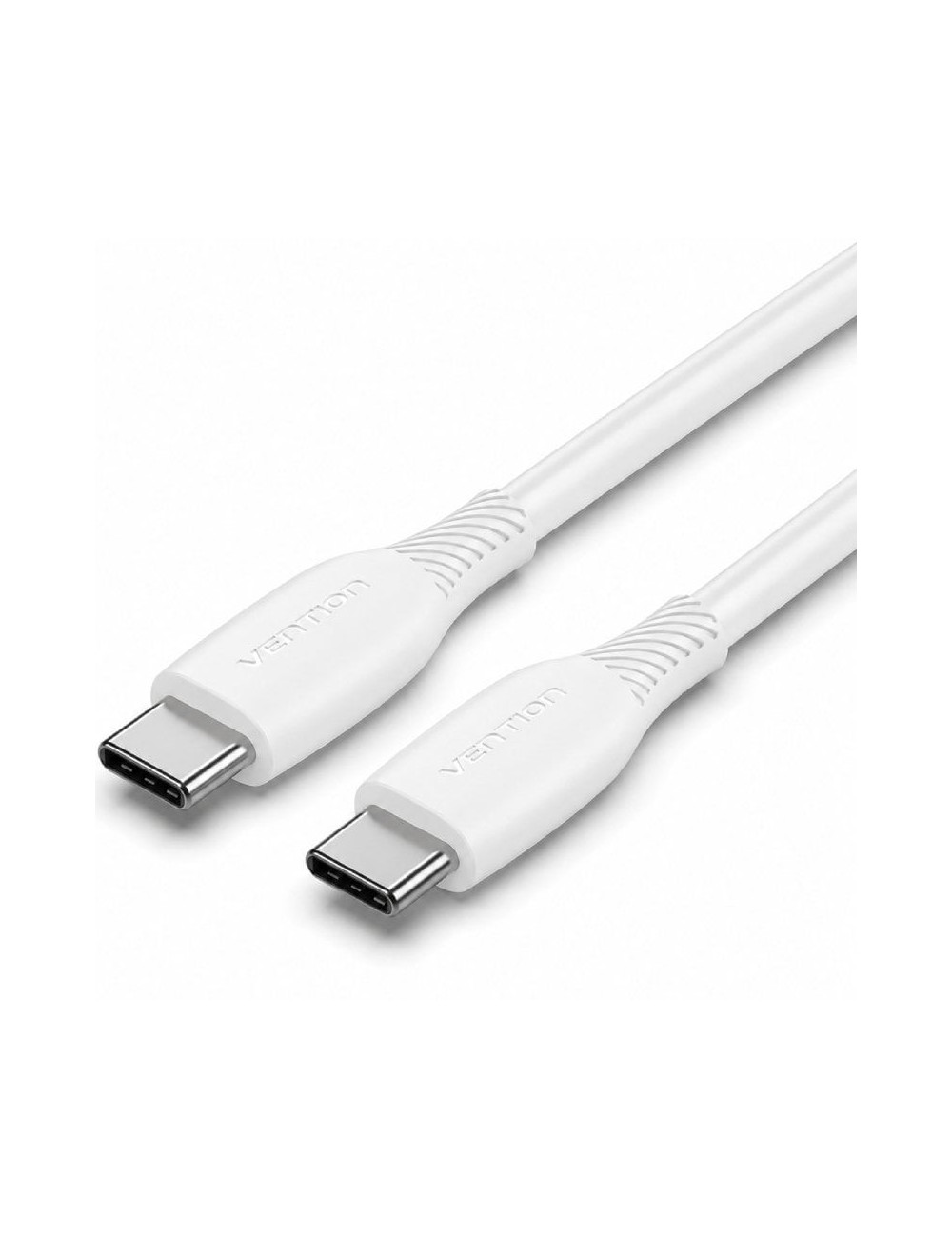 Cable USB 2.0 Tipo-C Vention TRVWH/ USB Tipo-C Macho - USB Tipo-C Macho/ Hasta 60W/ 480Mbps/ 2m/ Blanco