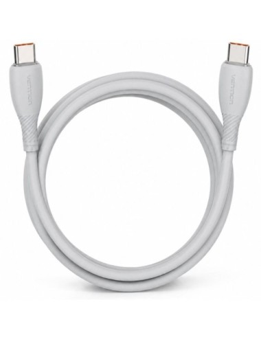 Cable USB 2.0 Tipo-C Vention TRWHF/ USB Tipo-C Macho - USB Tipo-C Macho/ Hasta 100W/ 480Mbps/ 1m/ Gris