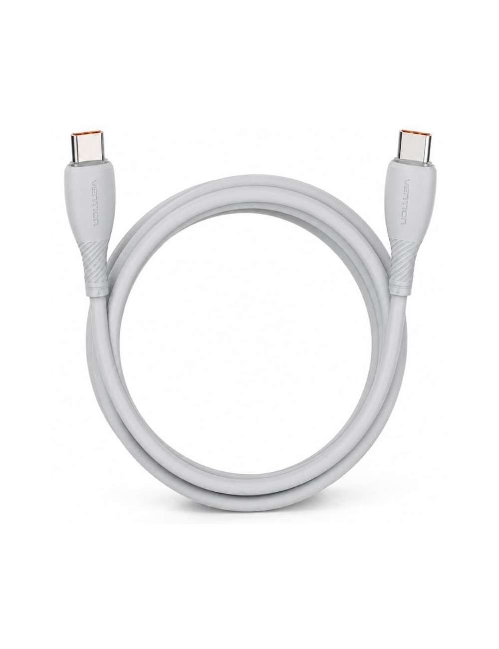 Cable USB 2.0 Tipo-C Vention TRWHH/ USB Tipo-C Macho - USB Tipo-C Macho/ Hasta 100W/ 480Mbps/ 2m/ Gris