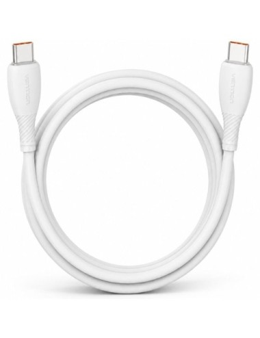 Cable USB 2.0 Tipo-C Vention TRWWH/ USB Tipo-C Macho - USB Tipo-C Macho/ Hasta 100W/ 480Mbps/ 2m/ Blanco