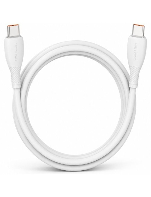 Cable USB 2.0 Tipo-C Vention TRWWH/ USB Tipo-C Macho - USB Tipo-C Macho/ Hasta 100W/ 480Mbps/ 2m/ Blanco