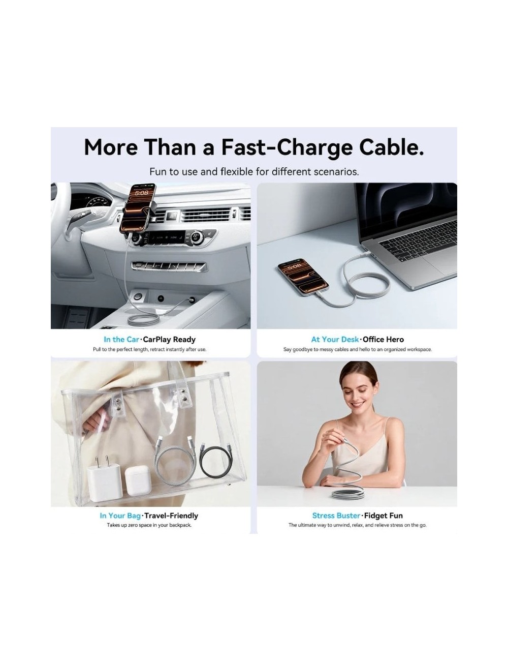 Cable Magnético USB 2.0 Tipo-C 5A Vention TSAJG/ USB Tipo-C Macho - USB Tipo-C Macho/ Hasta 240W/ 480Mbps/ 1.5m/ Titanio