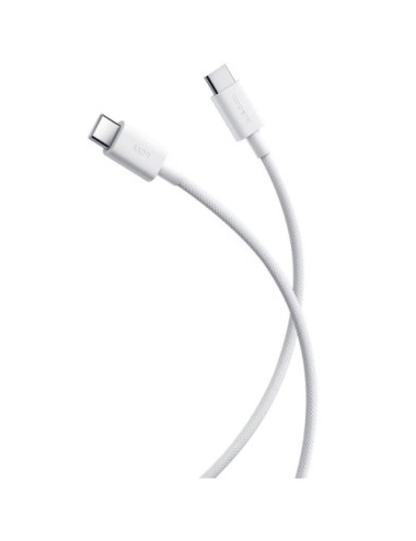 Cable USB 2.0 Tipo-C 3A Xiaomi Braided/ USB Tipo-C Macho - USB Tipo-C Macho/ Hasta 60W/ 480Mbps/ 1m/ Blanco
