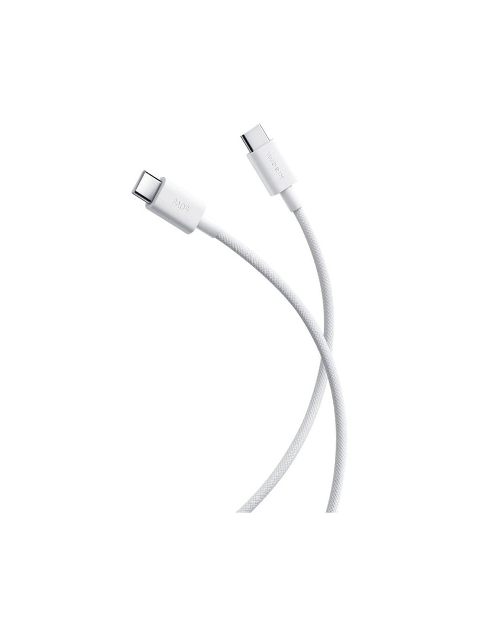 Cable USB 2.0 Tipo-C 3A Xiaomi Braided/ USB Tipo-C Macho - USB Tipo-C Macho/ Hasta 60W/ 480Mbps/ 1m/ Blanco