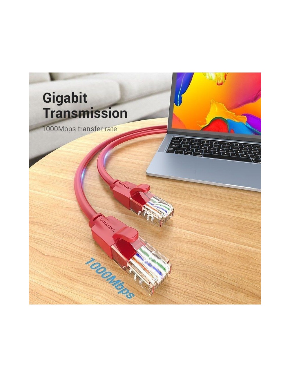 Cable de Red RJ45 UTP Vention IBERF Cat.6/ 1m/ Rojo