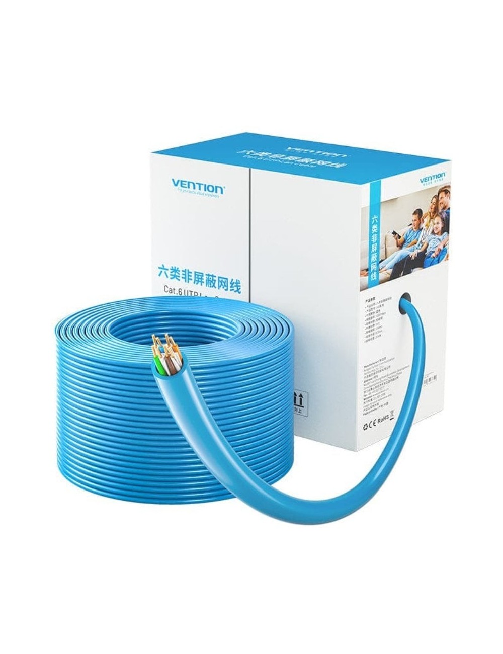 Bobina de Cable RJ45 UTP Vention IHBL305 Cat.6/ 305m/ Azul