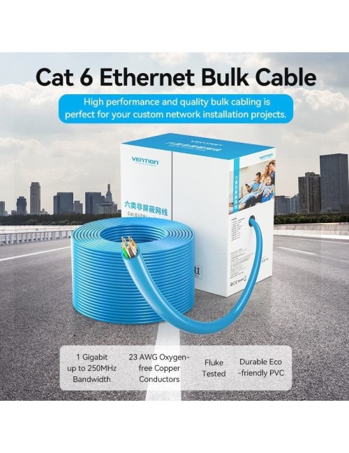 Bobina de Cable RJ45 UTP Vention IHBL305 Cat.6/ 305m/ Azul