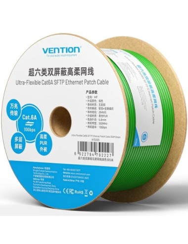 Bobina de Cable RJ45 SFTP Vention IHTG305 Cat.6A/ 305m/ Verde