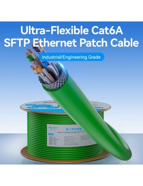Bobina de Cable RJ45 SFTP Vention IHTG305 Cat.6A/ 305m/ Verde