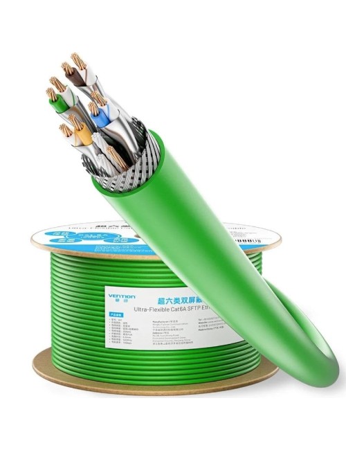 Bobina de Cable RJ45 SFTP Vention IHTG305 Cat.6A/ 305m/ Verde