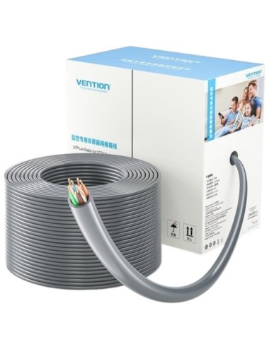 Bobina de Cable RJ45 UTP Vention IJCH305 Outdoor Patch Cat.5e/ 305m/ Gris